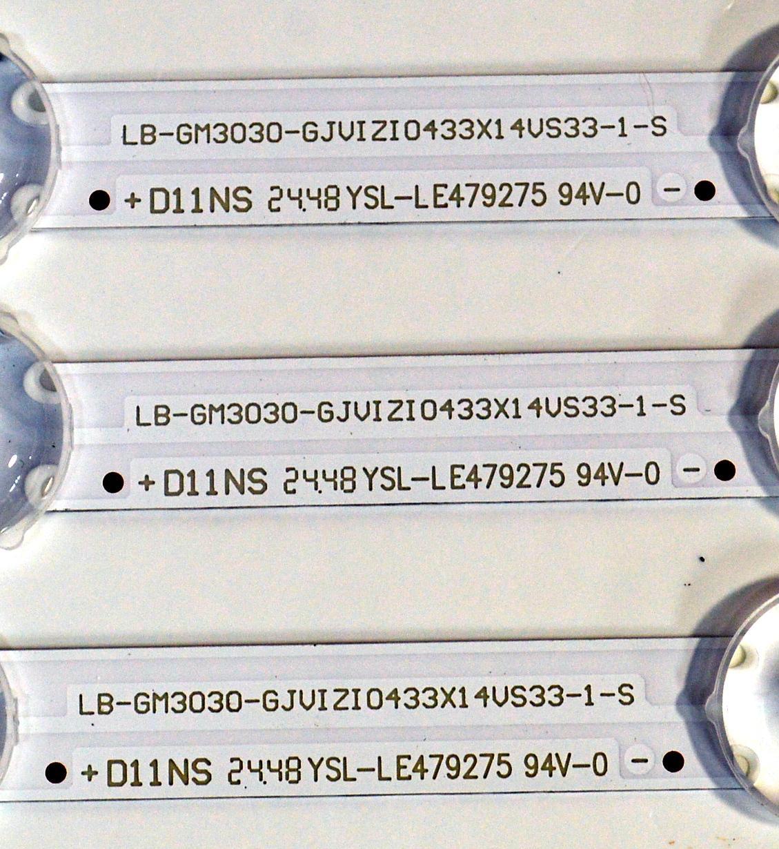 KIT DE LEDS ORIGINAL PARA TV VIZIO 3 PIEZAS / NUMERO DE PARTE GJVIZI0433X14VS33-1 / LB-GM3030-GJVIZI0433X14VS33-1-S / GJVIZIO433X14VS33-1 / 210BZ14D0A334BHC0X / PANEL TPT430WR-QVN03.U / DISPLAY T430QVN03.T / MODELO VQD43M-0801 / VQD43M-0801 LTPWV5JB - Imagen 3