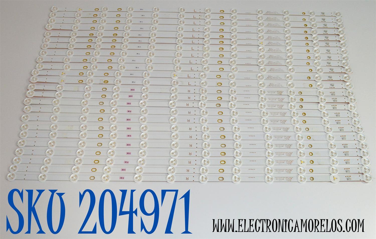 KIT DE LEDS ORIGINAL PARA TV VIZIO 24 PIEZAS / NUMERO DE PARTE SVA750A14 / SVA750A14_3535_12LED_REV03_R_161110 / SVA750A14_3535_12LED_REV03_L_161110 / 58.75S0H.E04 / 58.75S0H.E03 / PY64132B / PY64131B / MODELO M75-E1 / M75-E1 LTMAEMMU / V755-J04