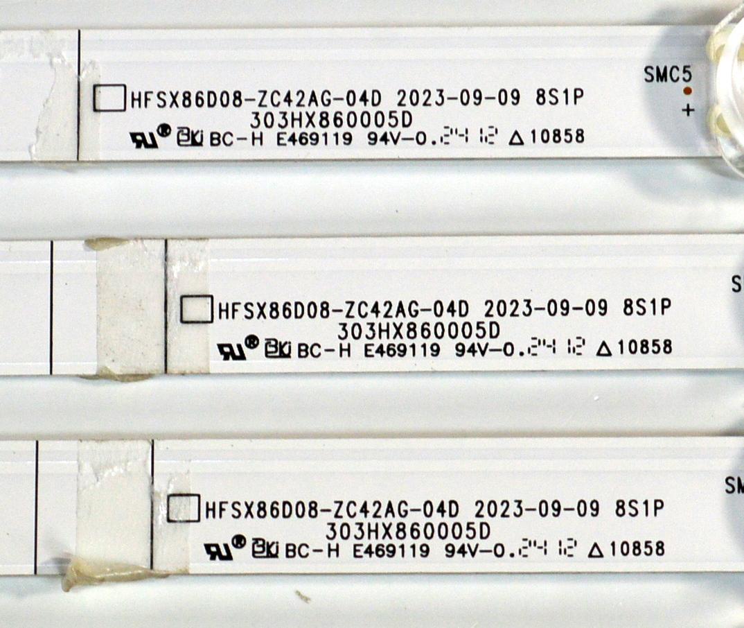 KIT DE LEDS ORIGINAL PARA TV VIZIO 16 PIEZAS / NUMERO DE PARTE 303HX860005D / HFSX86D08-ZC42AG-04D / 70401-01862 / 240324DC02 / HX860M02 / DISPLAY HF860QUB-F20 / MODELO V4K86C-0804 / V4K86C-0804 LBV1U3JA - Imagen 3