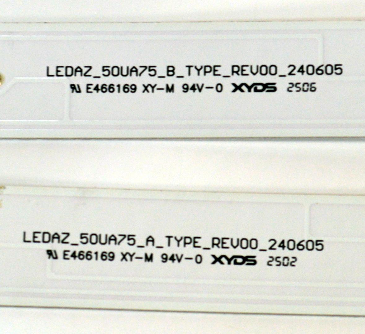 KIT DE LEDS ORIGINAL PARA TV LG 4 PIEZAS / NUMERO DE PARTE LC50490074A / LC50490075A / LEDAZ_50UA75_A_TYPE_REV00_240605 / LEDAZ_50UA75_B_TYPE_REV00_240605 / 50HKC / PANEL NC500DQG-VHPH1 / DISPLAY PT500GT04-9 / MODELO 50UA7700AUA / 50UA7500PSA - Imagen 2