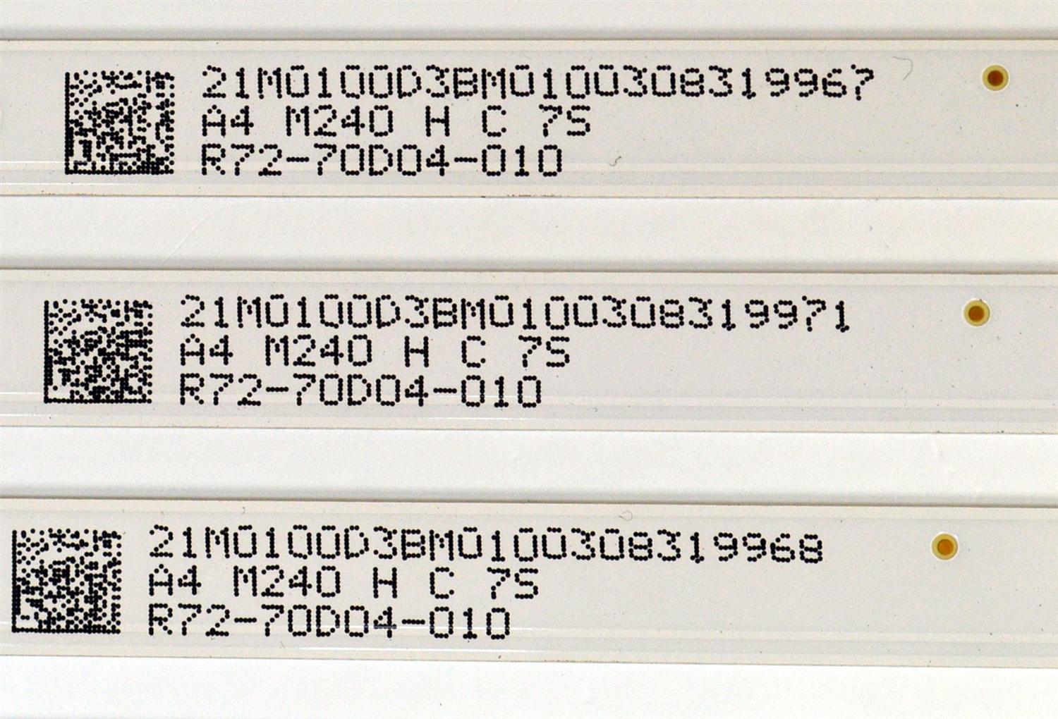 KIT DE LEDS ORIGINAL PARA TV PROSCAN 12 PIEZAS / NUMERO DE PARTE MS-L5651 V2 / R72-70D04-010 / A4 M240 H C 7S / 21M0100D3MU1003083199 / PANEL D70-C20 / DISPLAY JE695R3HC2LZX / MODELO PWOSU7045 - Imagen 2