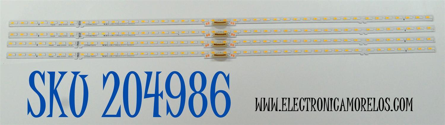KIT DE LEDS ORIGINAL PARA TV SAMSUNG 4 PIEZAS / NUMERO DE PARTE BN96-54494A / ES75SBQFPBGA42 / 75Q60B / PANEL CY-QC075HGHV1H / DISPLAY ST7461D03-1 VER.2.1 / MODELO QN75Q60CAFXZA / QN75Q60CAFXZA CA05
