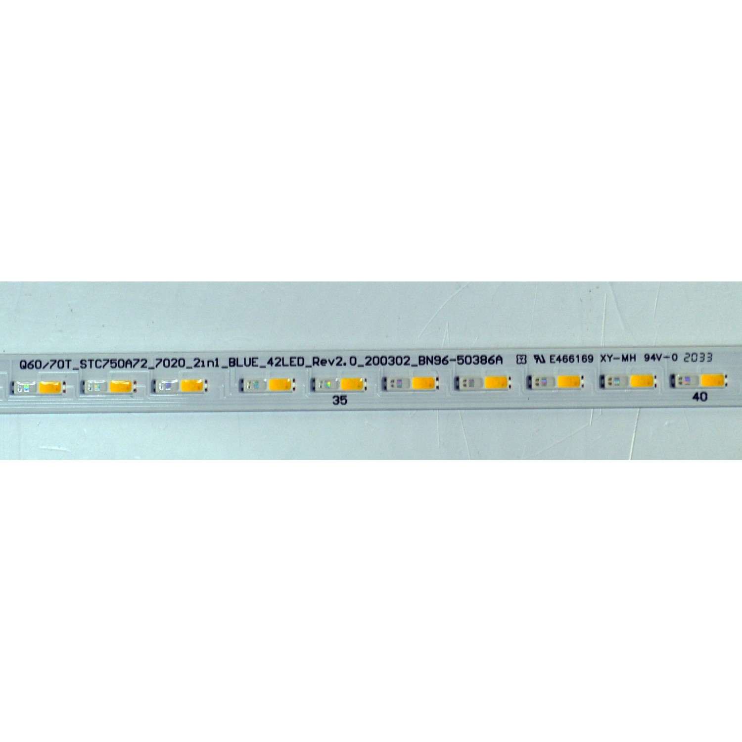 KIT DE LEDS ORIGINAL NUEVOS PARA TV SAMSUNG 4 PIEZAS / NUMERO DE PARTE BN96-50386A / STC750A72 / Q60/70T_STC750A72_7020_21N1_BLUE_42LED_REV2.0_200302_BN96-50386A / PANEL CY-RT075HGHV2H / MODELO QN75LS03 / QN75Q60 / QN75Q6D / QN75Q70 / QN75Q7D / HG75TS030N - Imagen 3