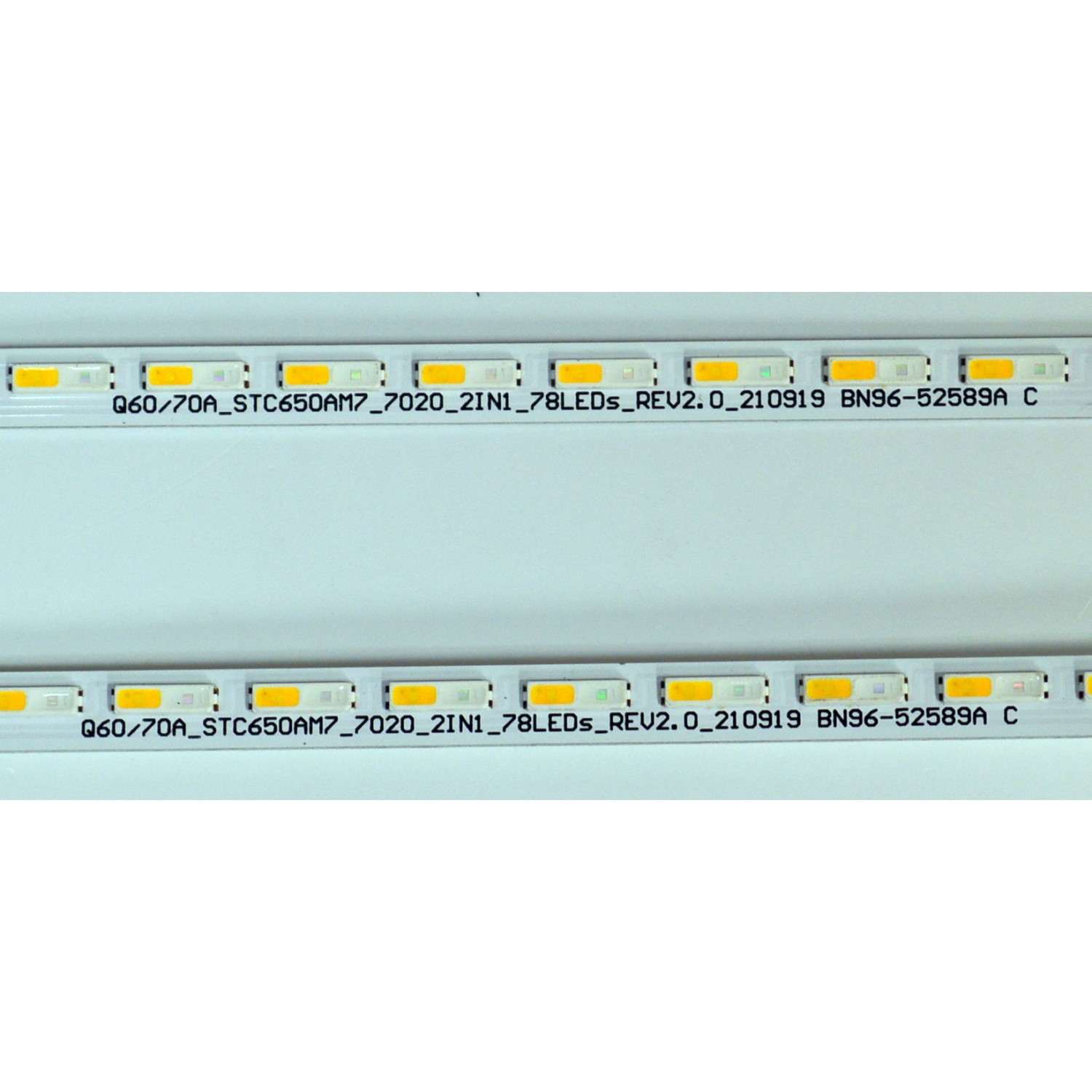 KIT DE LEDS ORIGINAL PARA TV SAMSUNG 2 PIEZAS / NUMERO DE PARTE BN96-52589A / STC650AM7 / Q60/70_STC650AM7_7020_2IN1_78LEDS_REV2.0_210919 / PANEL CY-QD065FGSV1H / MODELO QN65Q72DDFXZA / QN65Q72DDFXZA UA02 - Imagen 3