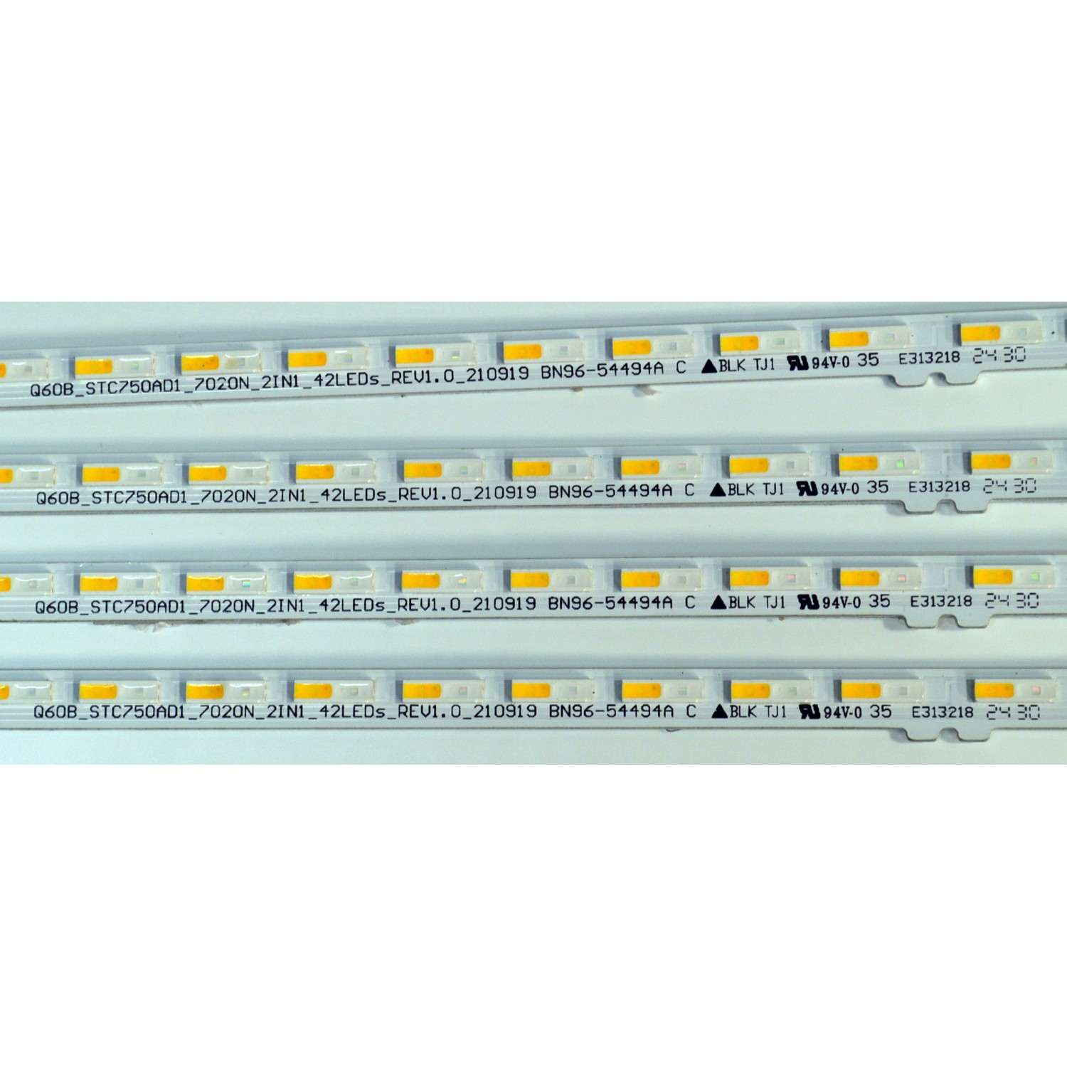 KIT DE LEDS ORIGINAL PARA TV SAMSUNG 4 PIEZAS / NUMERO DE PARTE BN96-54494A / STC750AD1 / Q60B_STC750AD1_7020N_2IN1_42LEDS_REV1.0_210919 / PANEL CY-QD075HGHV1H / DISPLAY ST7461D03-1 V2.1 / BN96-54531A / MODELO QN75Q60DDFXZA / QN75Q60DDFXZA CA02 - Imagen 2