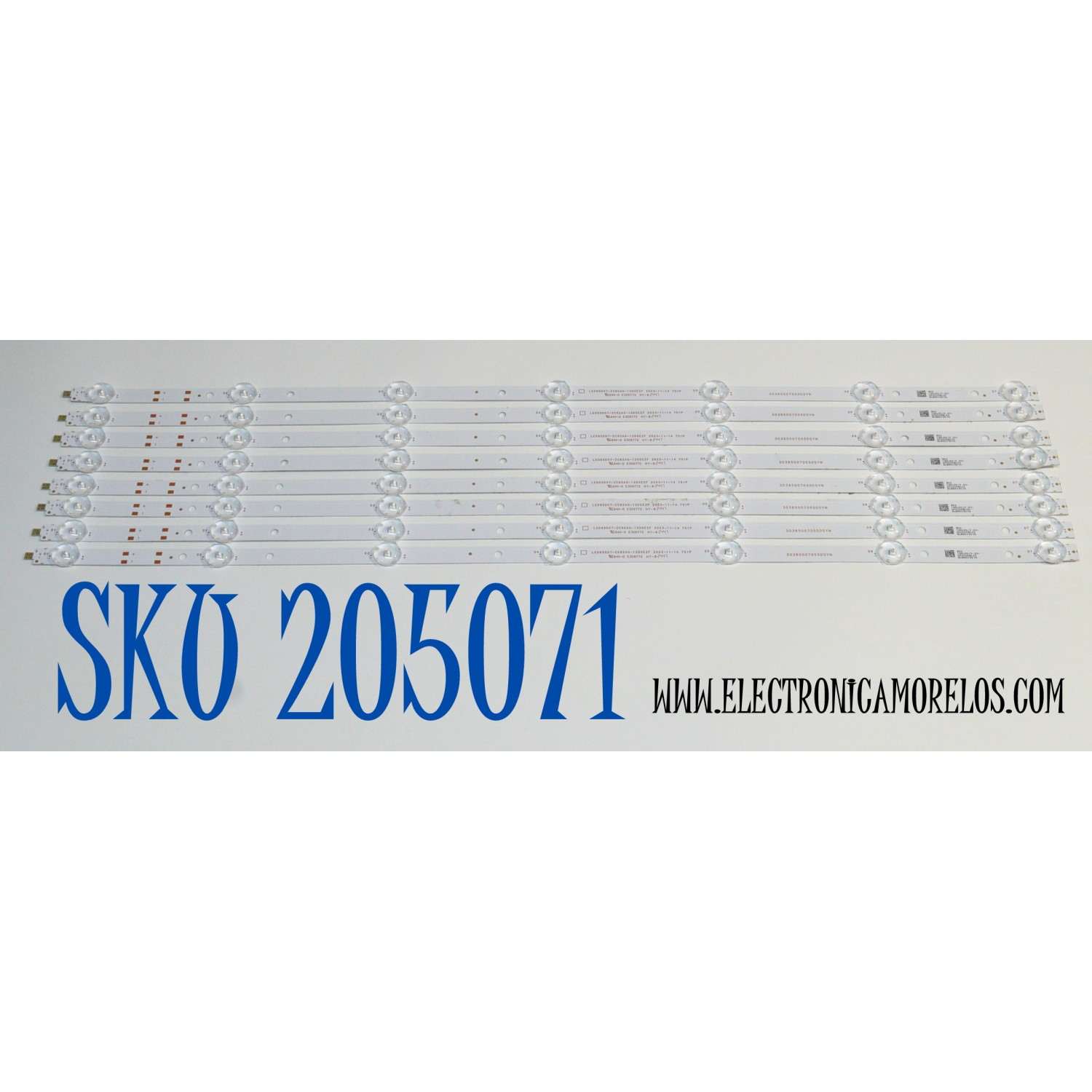 KIT DE LEDS ORIGINAL PARA TV VIZIO 8 PIEZAS / NUMERO DE PARTE 30365007055DSYN / LED65D07-ZC62AG-12DSEZF / 250205BL03 / SLB65092YN / DISPLAY HV650QUB-F71 / MODELO V4K65M-0810 / V4K65M-0810 LMV1V1MA / V4K65M-0810 LMV1V1MB