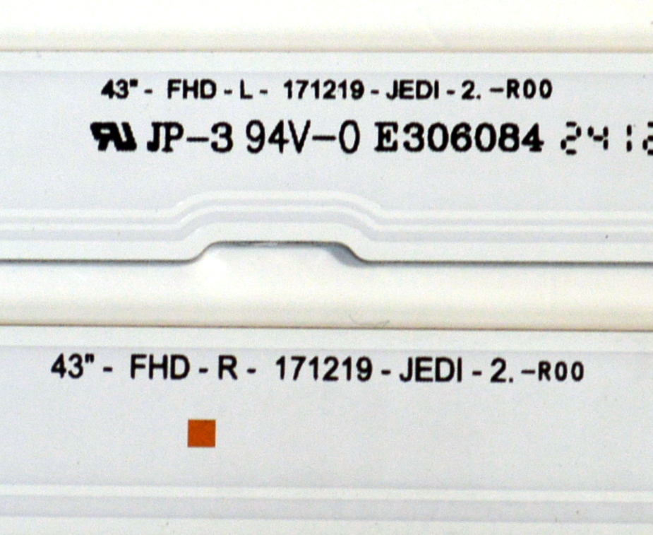 KIT DE LEDS ORIGINAL PARA TV SAMSUNG 8 PIEZAS / NUMERO DE PARTE BN96-46570A / BN96-46571A / 43"-FHD-L / 43"-FHD-R / 43"-FHD-L- 171219-JEDI-2.-R00 / 43"-FHD-R- 171219-JEDI-2.-R00 / 46570A / 46571A / PANEL CY-JN043BGCV4H / MODELO LH43BETMLGKXZX / BE43T-M - Imagen 4
