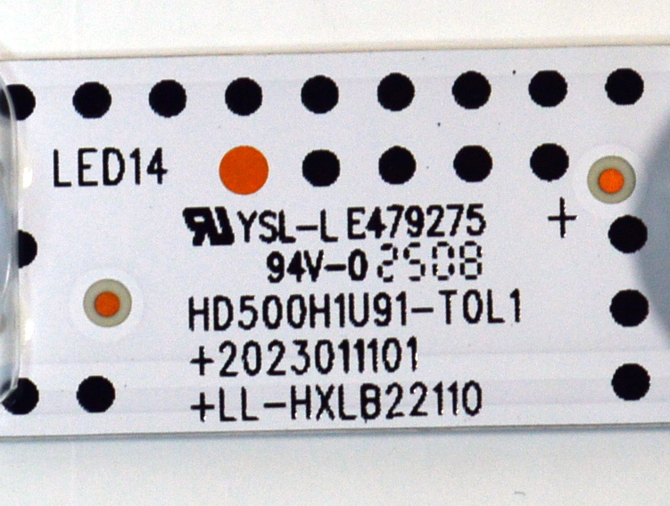 LED ORIGINAL PARA TV HISENSE 1 PIEZA / NUMERO DE PARTE HXLB22110 / HD500H1U91-T0L1/202311101/LL-HXLB22110 / 250211LE / 1402138600 / PANEL JHD500H1U92-T0L1K3\ROH / DISPLAY CV500U5-L04 REV:02 / MODELO 50A5NV / 50A5NV 50A50QSV - Imagen 3