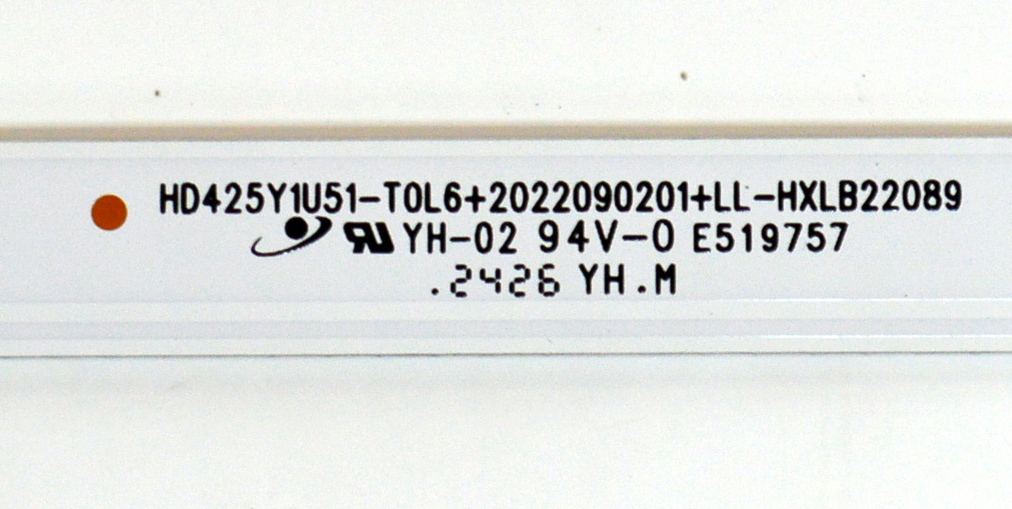 KIT DE LEDS ORIGINAL PARA TV HISENSE 3 PIEZAS / NUMERO DE PARTE HXLB22089 / HD425Y1U51-T0L6/2022090201/LL/HXLB22089 / 240720LB / 1264259/4AUF / PANEL HD425Y1U01-T0L2\ROH / DISPLAY V430DJ1-Q01 REV.D2 / MODELO 43A6NV / 43A6NV 43A51HUV - Imagen 3