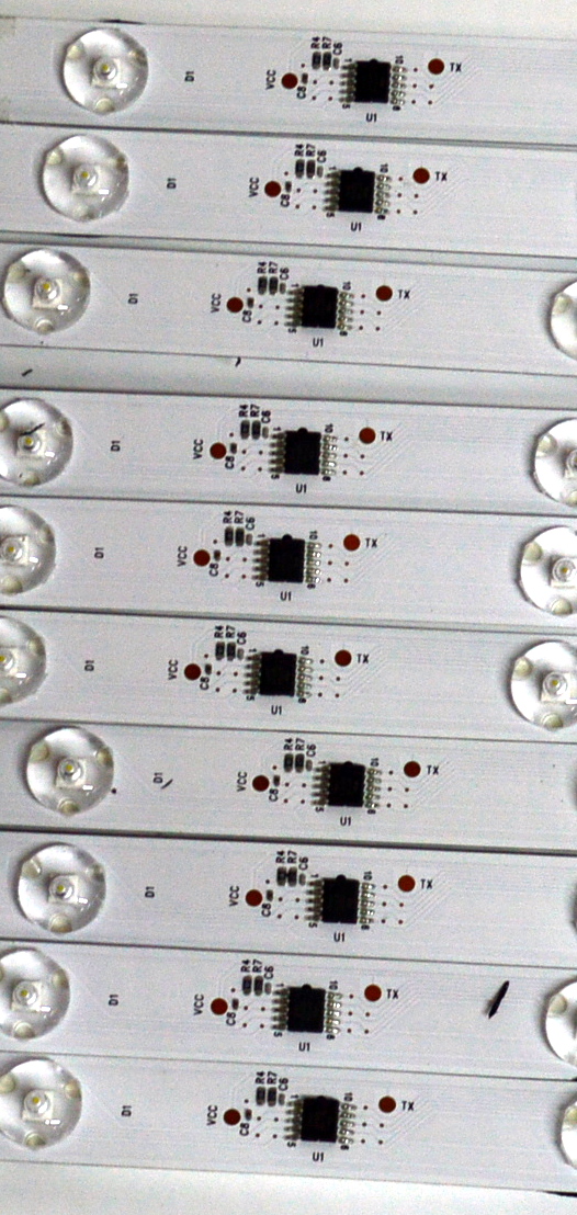 KIT DE LEDS ORIGINAL PARA TV TCL 10 PIEZAS / NUMERO DE PARTE G0104-000488 / 40-FFKCBL-DLB1AG / N0101-000771-C00 / 06HJH/LC4A08W6B / PANEL LVU550NDJL / DISPLAY ST5461D20-9 V2.1 / MODELO 55QM61K - Imagen 4