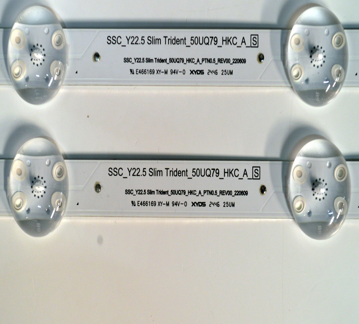 KIT DE LEDS ORIGINAL PARA TV LG 6 PIEZAS / NUMERO DE PARTE EAV65050801 / SSC_Y22.5 SLIM TRIDENT_50UQ79_HKC_A_S / SSC_Y22.5 SLIM TRIDENT_50UQ79_HKC_APTN0.5_REV00_220609 / HKC500M0_D / PANEL NC500TQG-VHKHC / DISPLAY PT500GT02-5 VER.1.0 / MODELO 50UR7800PSB / 50UR7800PSB.BWMSLJM - Imagen 2