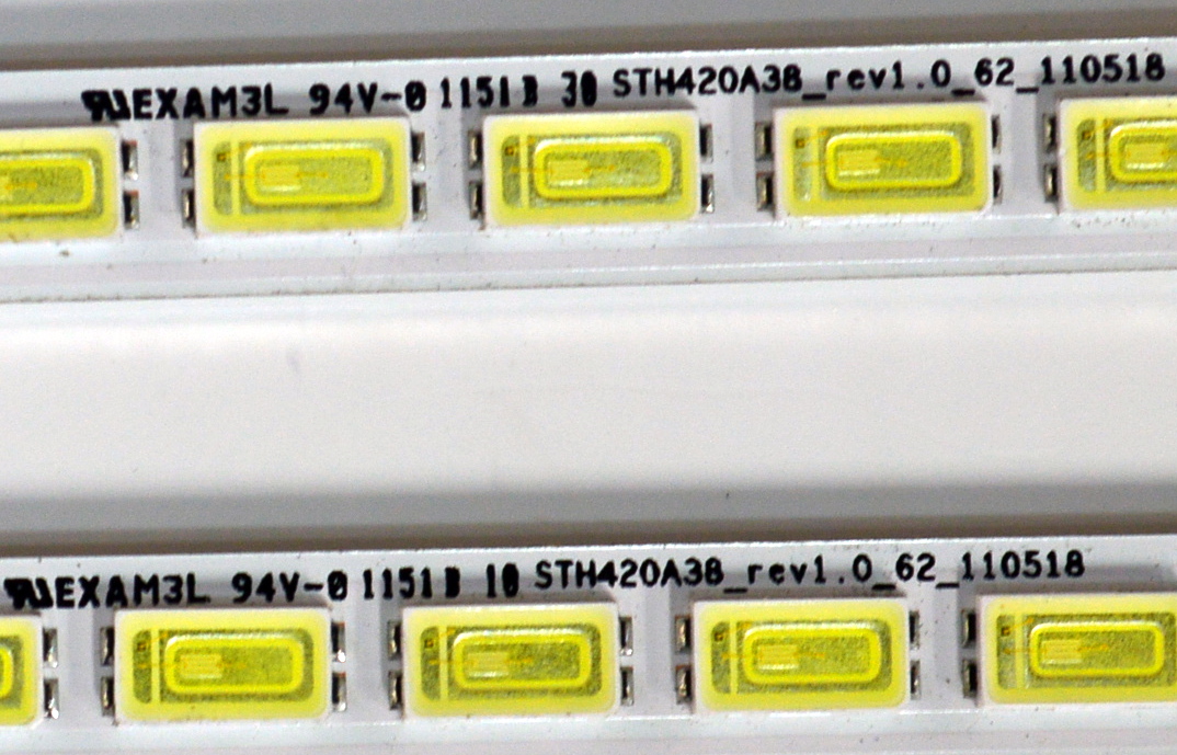 KIT DE LEDS ORIGINAL PARA TV HISENSE 2 PIEZAS / NUMERO DE PARTE STH420A38 / STH420A38_REV1.0_62_110518 / PANEL HE420FF-B57 / DISPLAY T420HW08.V9 / MODELO F42K20E / F42K20E 42K26 - Imagen 3