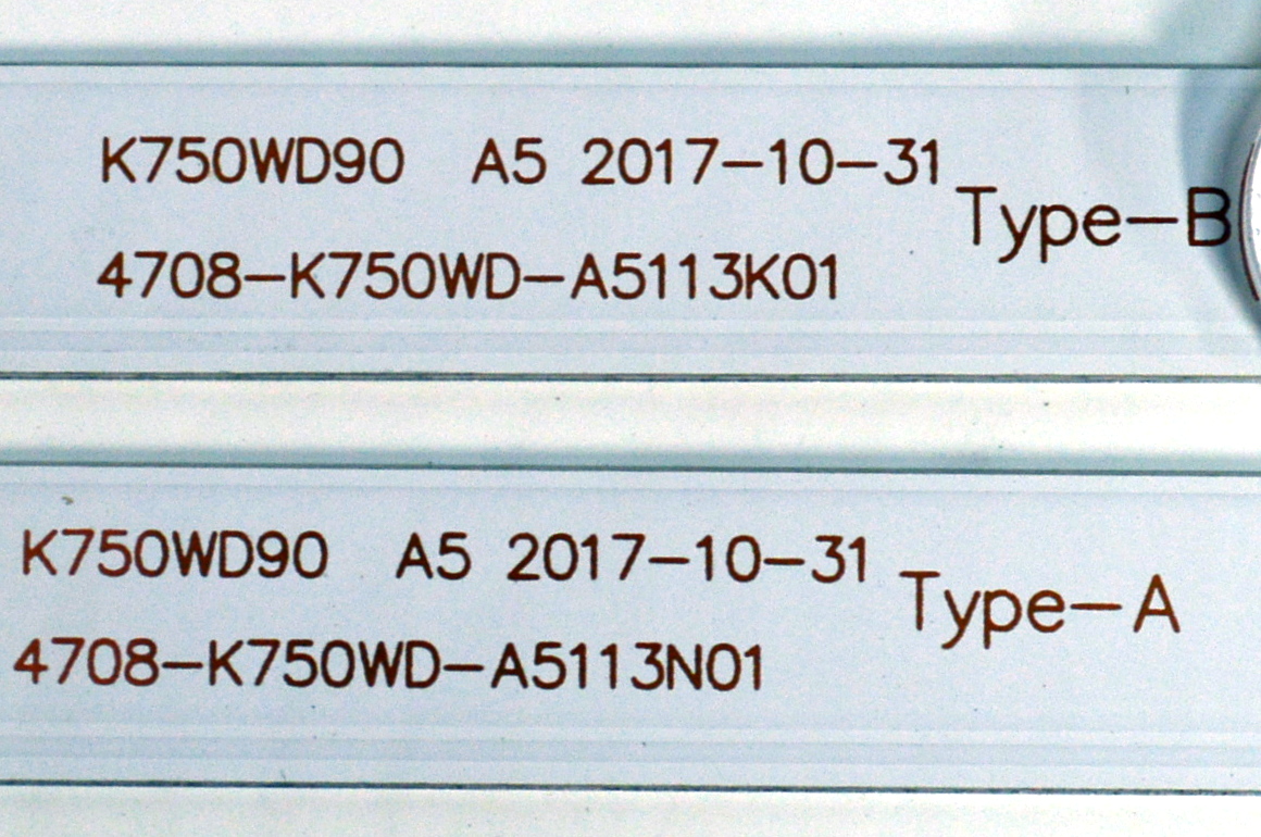 KIT DE LEDS ORIGINAL PARA TV AVER 36 PIEZAS / NUMERO DE PARTE K750WD90 / 4708-K750WD-A5113N01 / 4708-K750WD-A5113K01 / K750WD90186168 / PANEL K750WD90 / DISPLAY LC750EQY (FJ)(A2) / MODELO CP754I - Imagen 2