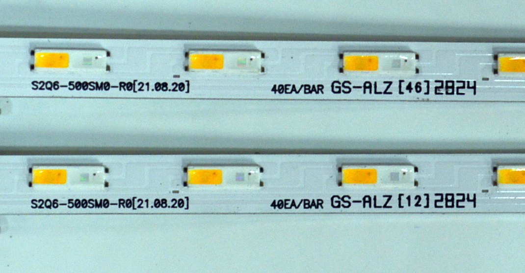 KIT DE LEDS ORIGINAL PARA TV SAMUSNG 2 PIEZAS / NUMERO DE PARTE S2Q6-500SM0-R0 / 40EA/BAR GS-ALZ / PANEL CY-QD050HHCV1H / DISPLAY PT500GT02-8 VER.2.1 / MODELO QN50LS03DDFXZA / QN50LS03DDFXZA XA01 - Imagen 3