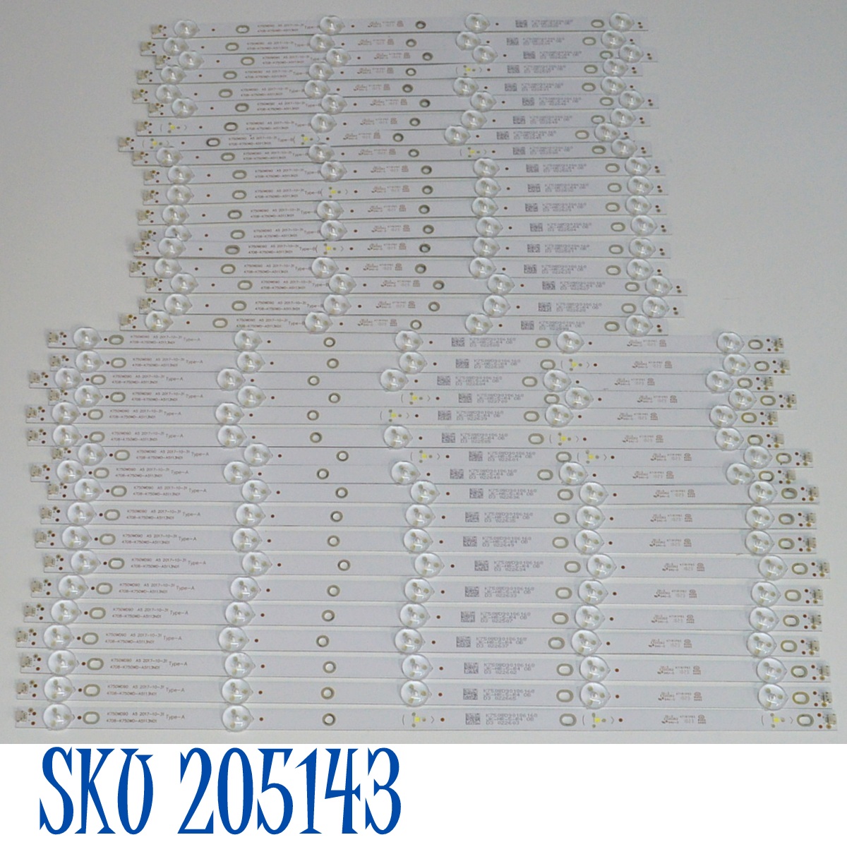 KIT DE LEDS ORIGINAL PARA TV AVER 36 PIEZAS / NUMERO DE PARTE K750WD90 / 4708-K750WD-A5113N01 / 4708-K750WD-A5113K01 / K750WD90186168 / PANEL K750WD90 / DISPLAY LC750EQY (FJ)(A2) / MODELO CP754I