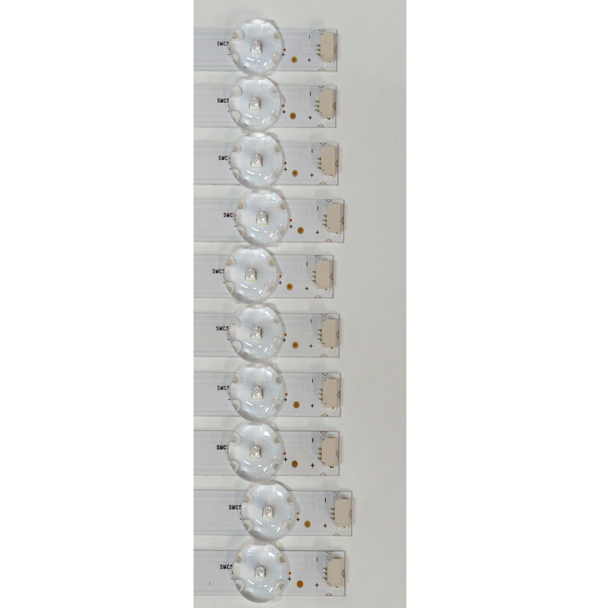 KIT DE LEDS ORIGINAL NUEVOS PARA TV PHILIPS 10 PIEZAS / NUMERO DE PARTE 303TC650066D / TCL65D05-ZC42AG-02D / 4L-ZX065T-ZC037C / TC650MA8 / 2300023536 / 250119AC08 / MODELO 65PUL6653/F8 - Imagen 2