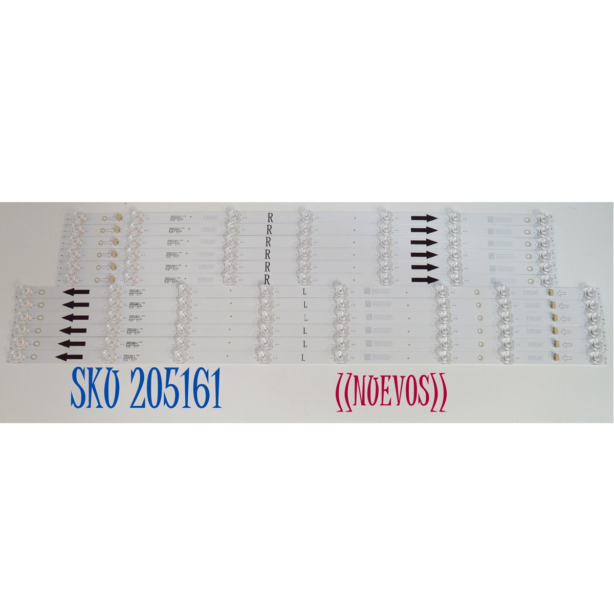 KIT DE LEDS ORIGINAL NUEVOS PARA TV 12 PIEZAS / NUMERO DE PARTE 75HR332M08A6 / 75HR332M07B6 / 75HR332M08A6 V2 / 75HR332M07B6 V2 / 75D6200 6*8EA A -D09 / 75D6200 6*7EA B -D09 / 4L-ZX075T-HR014C / 4L-ZX075T-HR015C / 06RKB/LW0BC09R1C / MODELO 75"