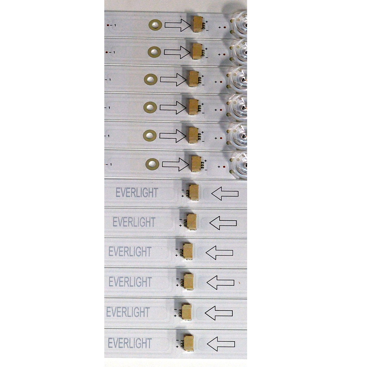 KIT DE LEDS ORIGINAL NUEVOS PARA TV 12 PIEZAS / NUMERO DE PARTE 75HR332M08A6 / 75HR332M07B6 / 75HR332M08A6 V2 / 75HR332M07B6 V2 / 75D6200 6*8EA A -D09 / 75D6200 6*7EA B -D09 / 4L-ZX075T-HR014C / 4L-ZX075T-HR015C / 06RKB/LW0BC09R1C / MODELO 75" - Imagen 2
