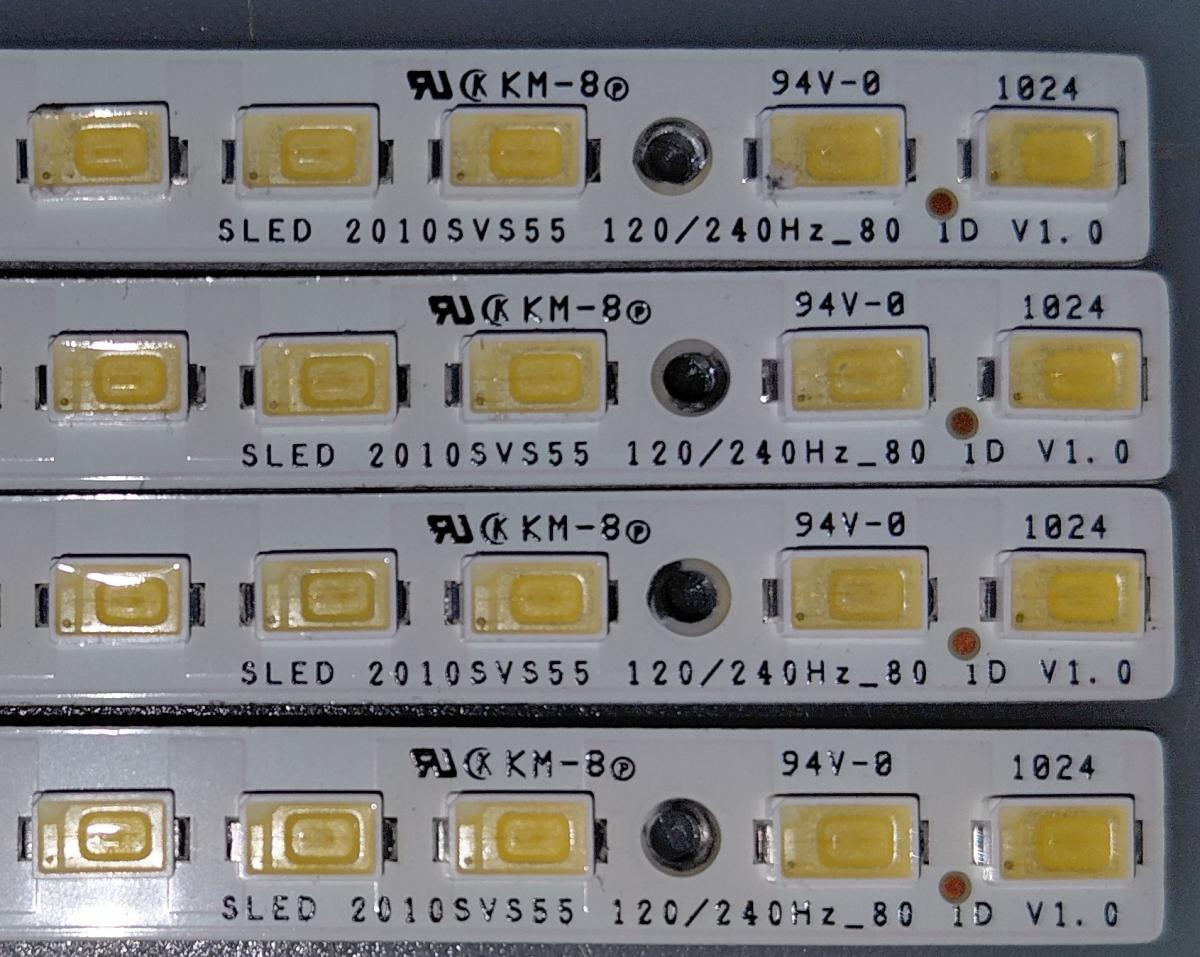 KIT DE LED ORIGINAL PARA TV SAMSUNG 4 TIRAS / NUMERO DE PARTE  2010SVS55 120 / PANEL LTF550HJ03-A02 / MODELOS UN55C5000QFXZA // UN55C6300SFXZA // UN55C6400RFXZA // UN55C6500VFXZA // LH55LBSLBC/ZA SP01 // LH55LBPLBC/ZA SP01 // LH55LBTLBC/ZA SP01 - Imagen 2