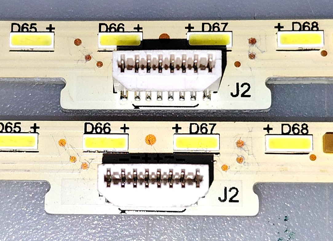 KIT DE LED'S ORIGINALES PARA TV 65'' 2 TIRAS / NUMERO DE PARTE HX65D1575 2X88(A) / E466169 / XY-MC / 94V-0 / MODELO 65'' - Imagen 2