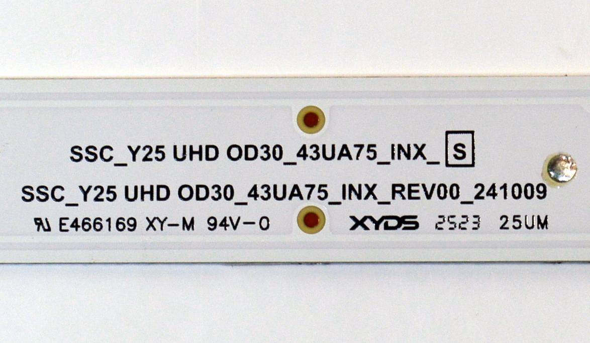 KIT DE LEDS ORIGINAL PARA TV LG 2 PIEZAS / NUMERO DE PARTE EAV30057801 / SSC_Y25 UHD OD30_43UA75_INX_S / SSC_Y25 UHD OD30_43UA75_INX_REV00_241009 / INX 43056 / PANEL NC430DQG-VXPH1 / DISPLAY V430DJ1-Q01 D REV.C8 / MODELO 43UA7500PSA / 43UA7500PSA.BWMJLKR - Imagen 2
