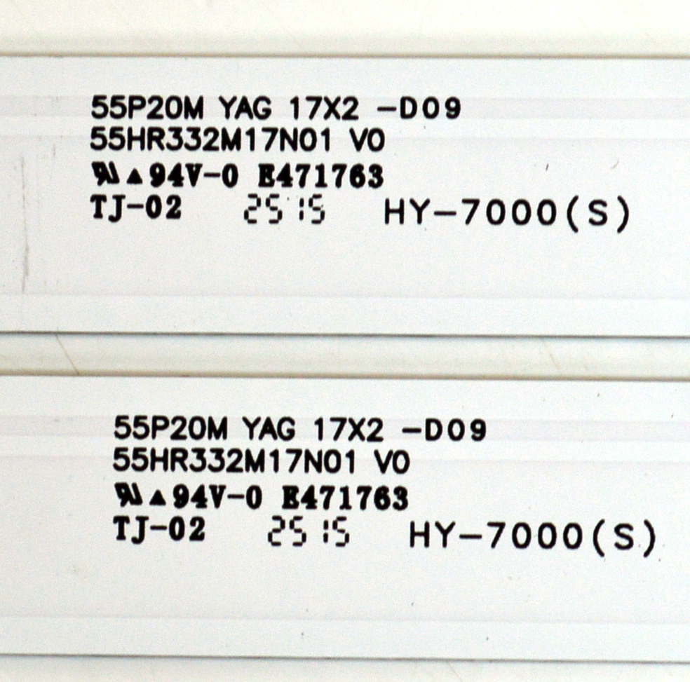 KIT DE LEDS ORIGINAL PARA TV TCL 2 PIEZAS / NUMERO DE PARTE 55HR332M17N01 / 55HR332M17N01 V0 / 55P20M YAG 17X2-D09 / N0101-000654-C00 / PANEL LVU550NDAL / DISPLAY ST5461D12-4 VER.2.3 / MODELO 55Q5K - Imagen 4