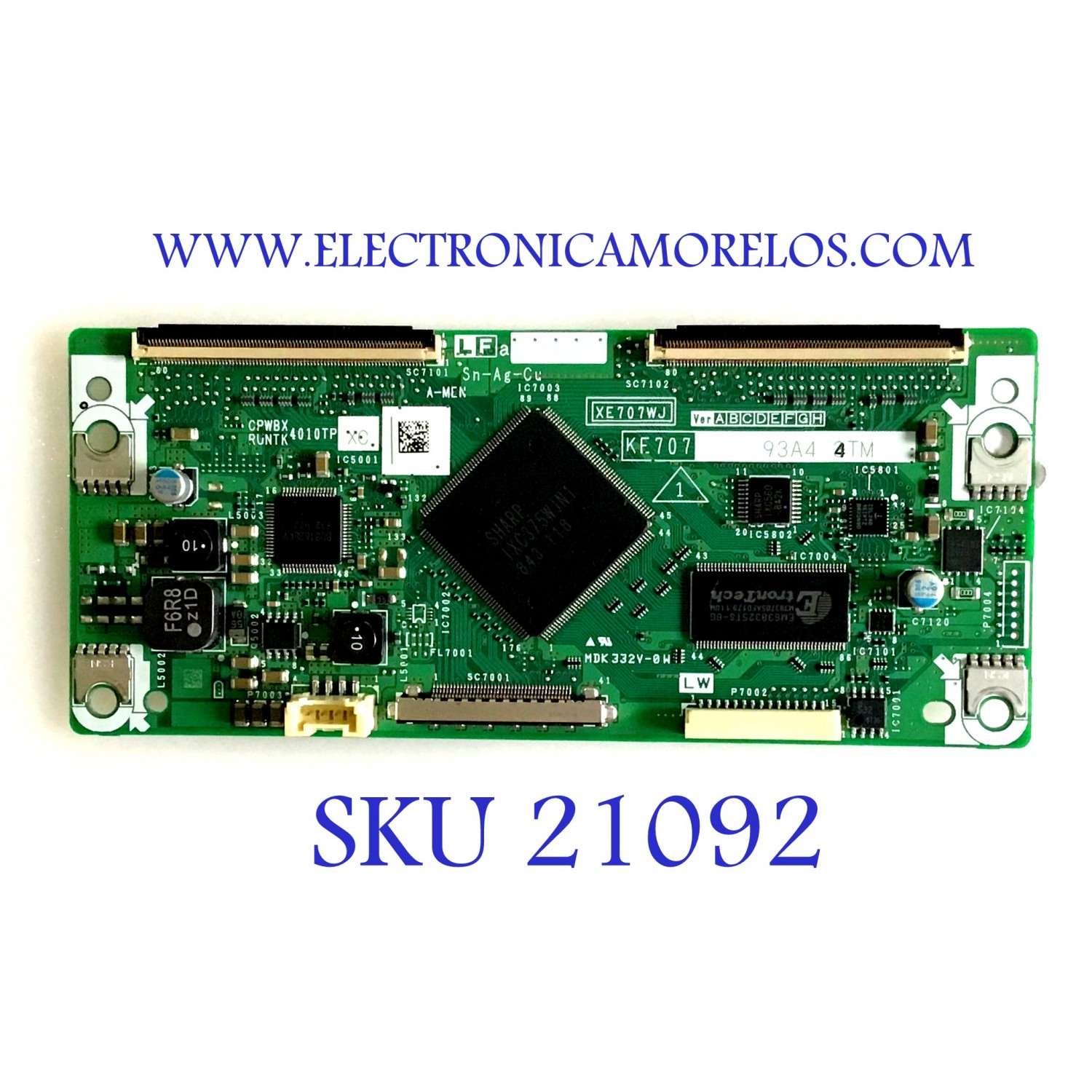 T-CON SHARP / RUNTK4010TPXC / XE707WJ / KE707WJ / PANEL DSETFE716WE06 / MODELO LC-46D65U