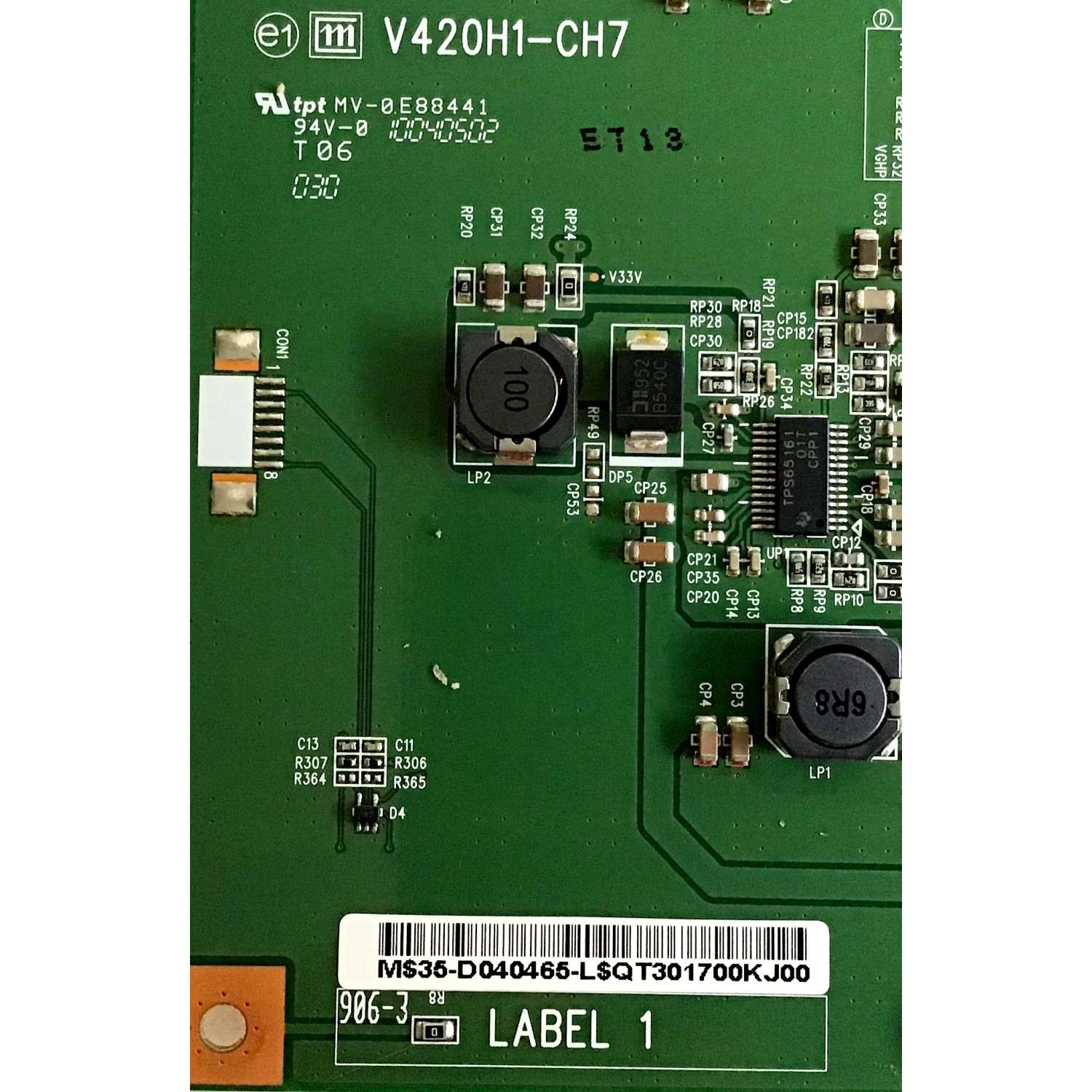 T-CON HANNSPRE / 35-D040465/ V420H1-CH7 / QT301700KJ00  / PANEL V420HI-LH7 REV.4 / MODELO HSG1102 - Imagen 2