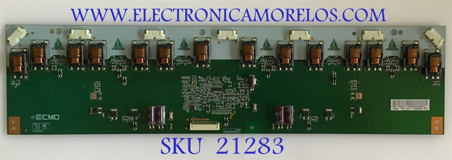 BACKLIGHT INVERTER  / 27-D043517 / T871091.00 / PANEL V460H1-L09 Rev.C5 / V460H1-L09 Rev.C1 / MODELOS DX-46L150A11 / ELDFW464 / 46LA45RQ