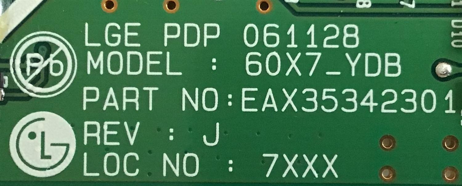 BUFFER LG / EBR30166901 / EAX35342301 /PANEL PDP60X70000 / MODELOS 60PB4DT-UB AUSLLJR / 60PC1D-UE AUSLLJR  / 60PM4M-WA 60PB4DA-UA AUSLLJR / 60PB4DA-UA AUSLLJR / 60XP10 / P606Y2 - Imagen 3