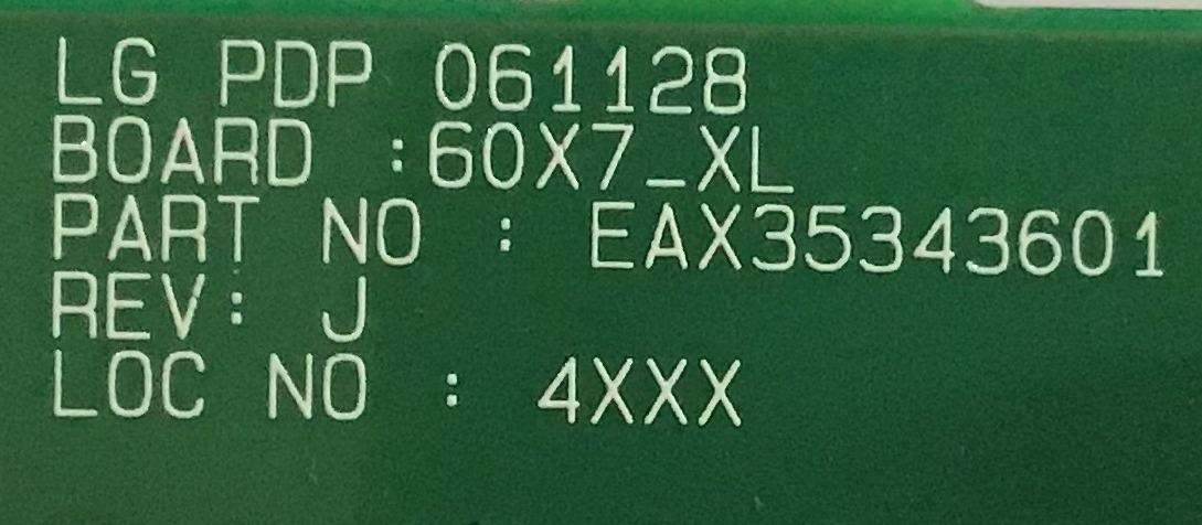 BUFFER LG / EBR30165401 / EAX35343601 /PANEL PDP60X70000 / MODELOS 60PB4DT-UB AUSLLJR / 60PC1D-UE AUSLLJR / 60PM4M-WA / 60PB4DA-UA AUSLLJR / 60XP10 / P606Y2 - Imagen 2
