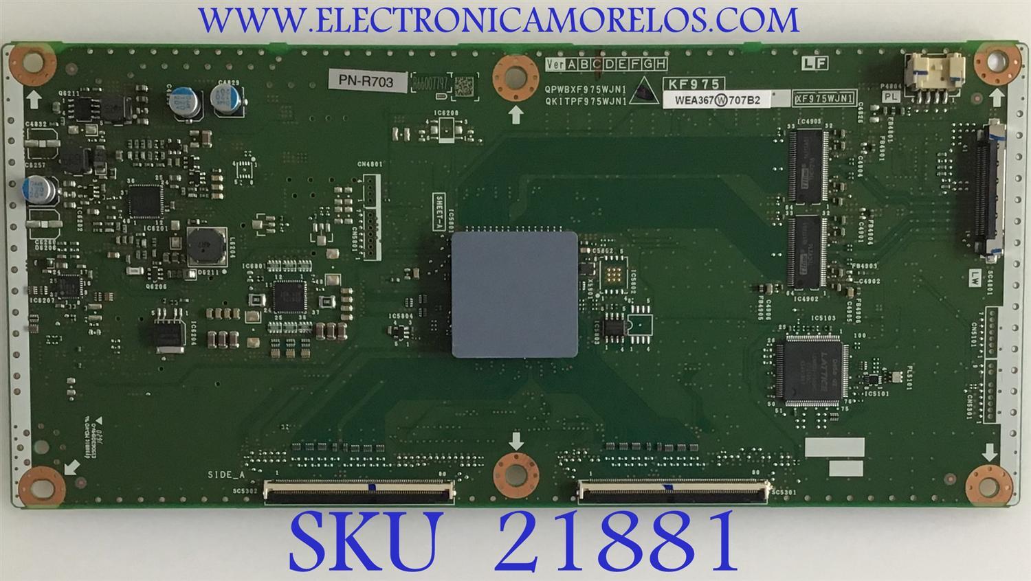 T-CON PARA MONITOR SHARP / WEA367 / KF975 /  QPWBXF975WJN1 / QKITTPF975WJN1 / XF975WJN1 / MODELO PN-E703