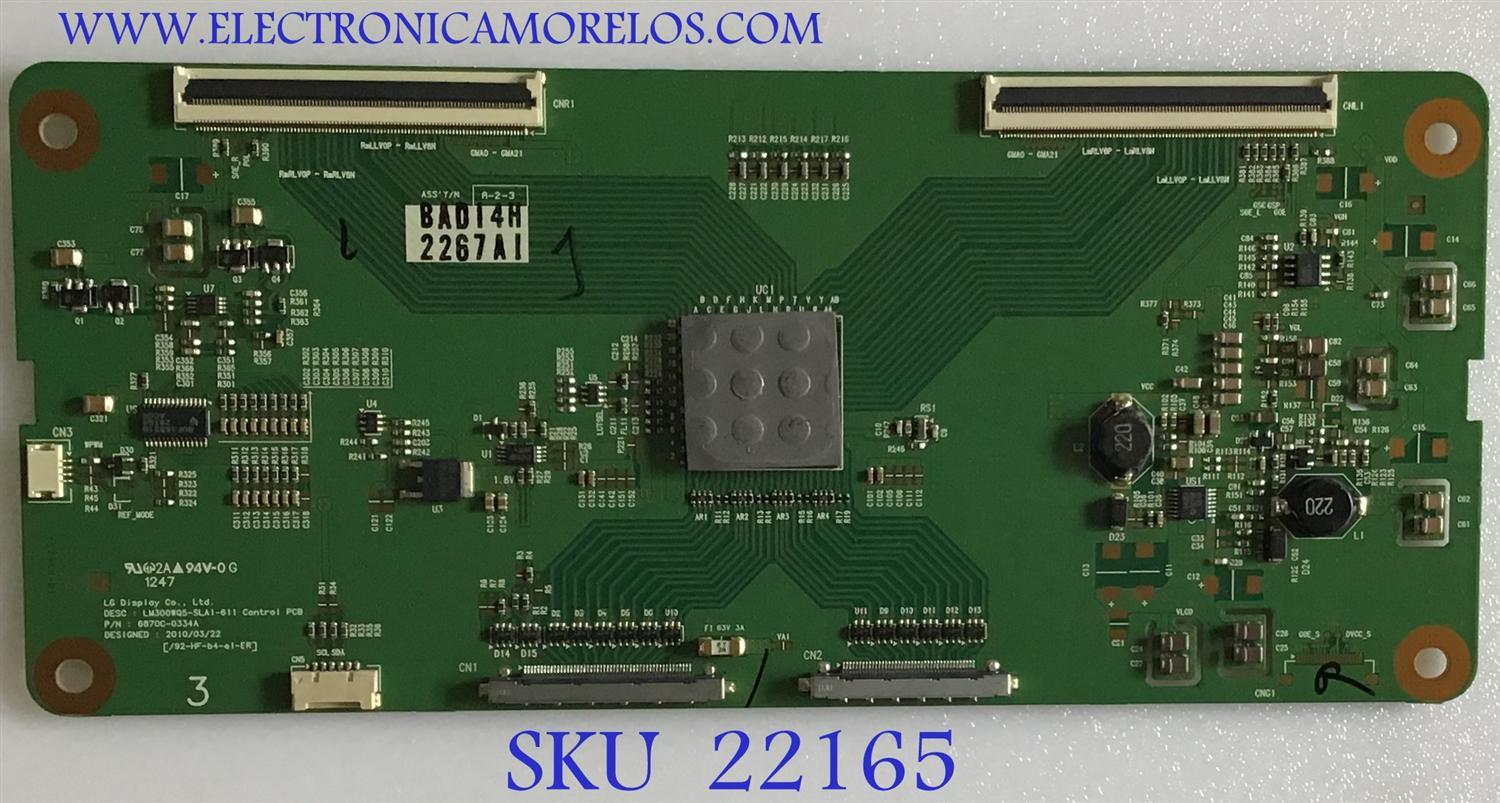 T-CON PARA MONITOR DELL / 6871L-2267A / 6870C-0334A / 2267A / LM300WQ5-SLA1 / PANEL LM300WQ5 (SL)(A1) / MODELO U3011T