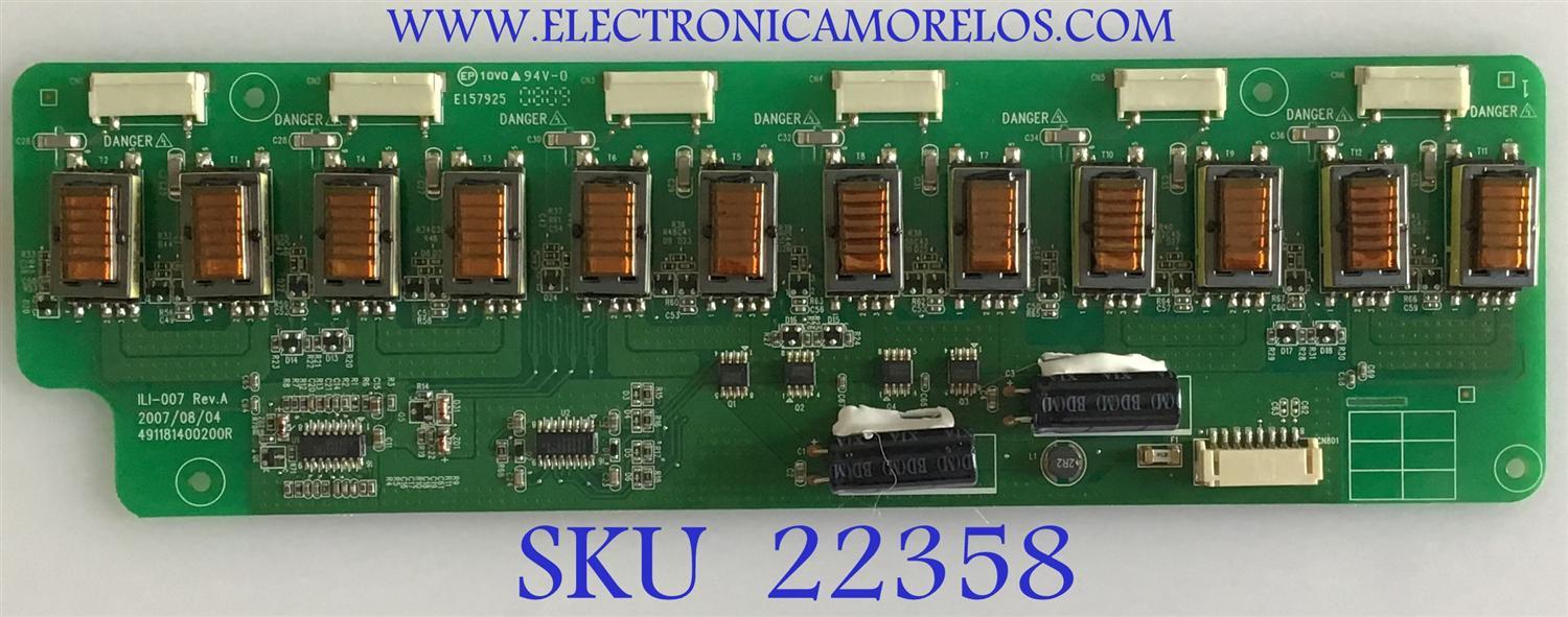 BACKLIGHT PARA MONITOR GATEWAY / 791181401800R / 491181400200R / ILI-007 REV.A / PANEL LTM240CT03 / MODELO LP2417 MEY83