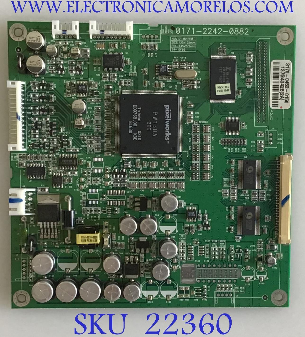 MAIN PARA MONITOR NEC / 3170-0452-0150 / 0171-2242-0882 / PANEL LM170E01 (A5)(NJ) / MODELO LCD1765