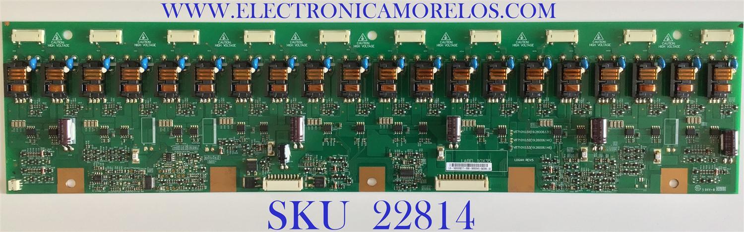 BACKLIGHT INVERTER PARA TV SCEPTRE / 19.26006.217 / VIT7101010.53 REV.53 / 192600061 / PANEL T370XW01 / MODELOS X37SV / FLM-373B / 37LX96 / 37HL66