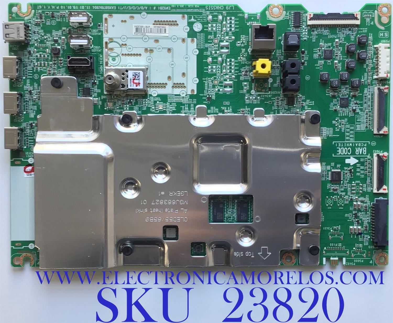 MAIN PARA TV LG OLED 4K UHD SMART TV / NUMERO DE PARTE EBT65973003 / EAX68784904 / EAX68784904(1.0) / PANEL AC650AQL EMA1 / OLED65B9PUA / OLED65B9PUA.DUSQLJR