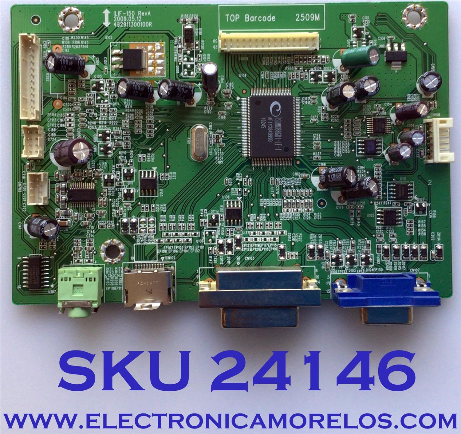 MAIN PARA TV HP / NUMERO DE PARTE 794761300A00R /492911300100R / ILIF-150 / PANEL LM270WF1 (TL)(C1) / MODELO 2710M