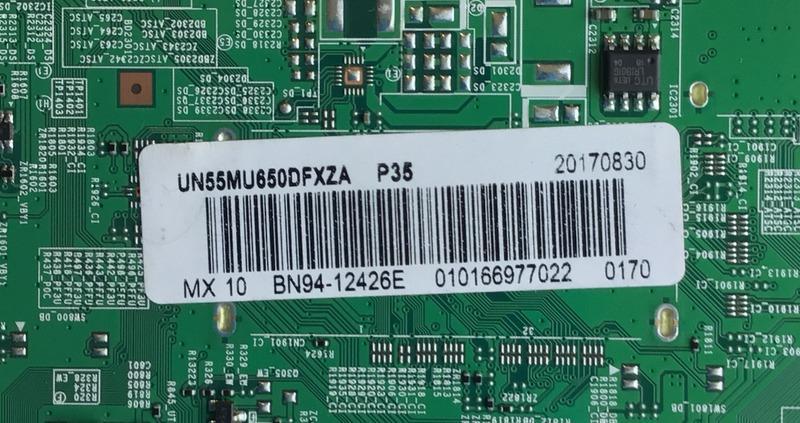 MAIN PARA SMRAT TV SAMSUNG 4K UHD CON HDR RESOLUCION (3840 x 2160) / NUMERO DE PARTE BN94-12426E / BN41-02568B / BN97-13470A / 20170830 / 010166977022 / PANEL CY-WK055HGLV2H JW35 / MODELO UN55MU650DFXZA FA01 - Imagen 2