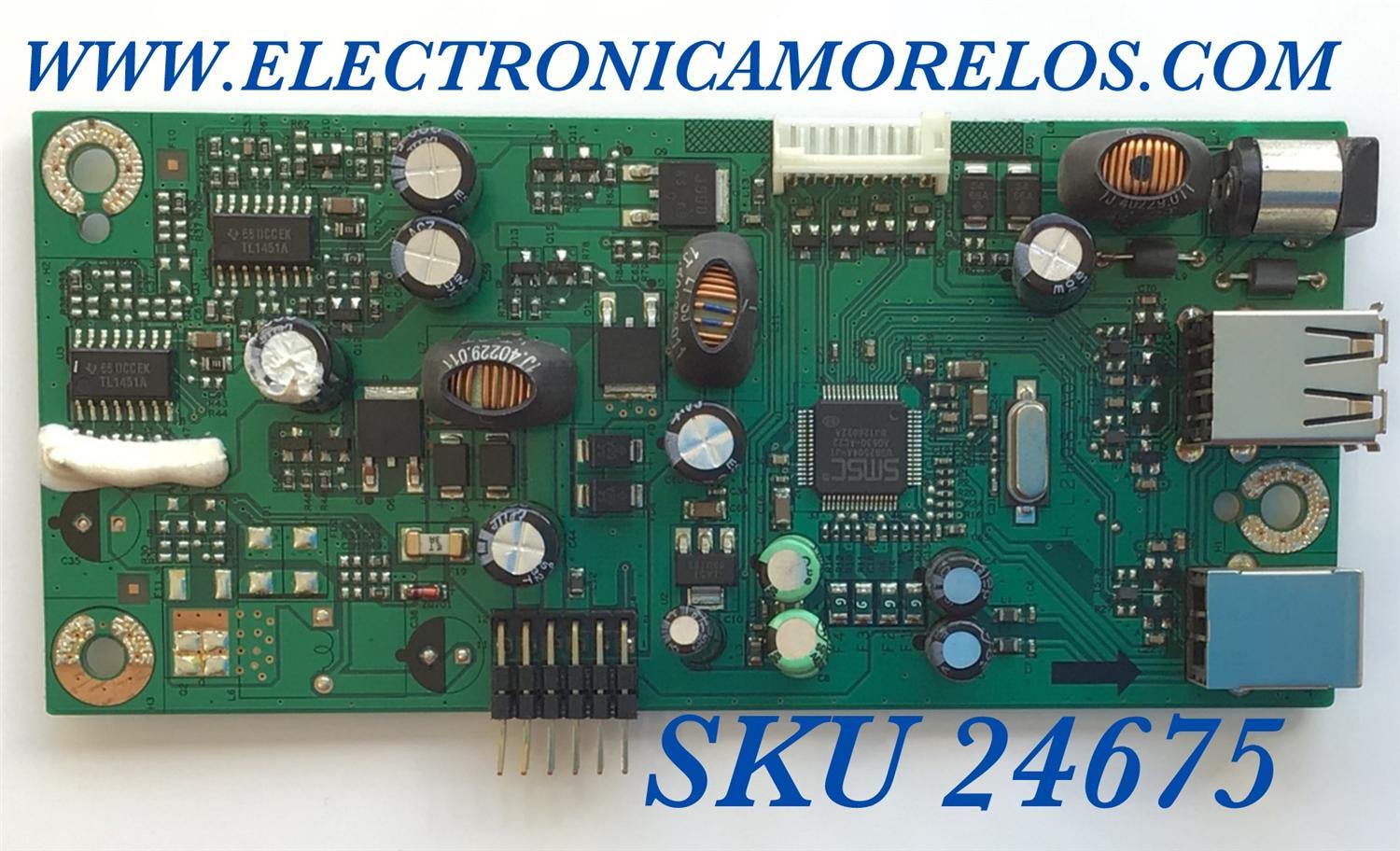 TARJETA USB PARA MONITOR DELL / NUMERO DE PARTE 5EL2H08001 / 4H.L2H08.A02 / 366582 / 02100 / PANEL LM201U05 / MODELO 2007FPB