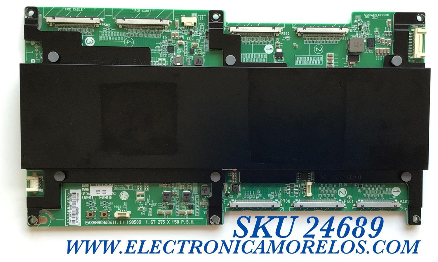 TARJETA FRC PARA SMART TV LG NANOCELL 8K UHD CON HDR RESOLUCION (7680x4320) / NUMERO DE PARTE EBU65792301 / 65792301 / EBU66215301 / 66215301 / EBU65824701 / 65824701 / EAX68903404(1.1) / PANEL NC750DZD-AAHH1 / MODELOS 75SM9970PUA / 75SM9970PUA.AUSYUH