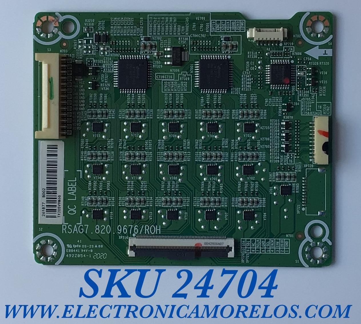 LED DRIVER PARA TV HISENSE / NUMERO DE PARTE 261877 / RSAG7.820.9676/ROH / TX205V9M6G / B002 / PANEL JHD500X3U51-TA\S0\FJ\GM\ROH / MODELO 50H8G