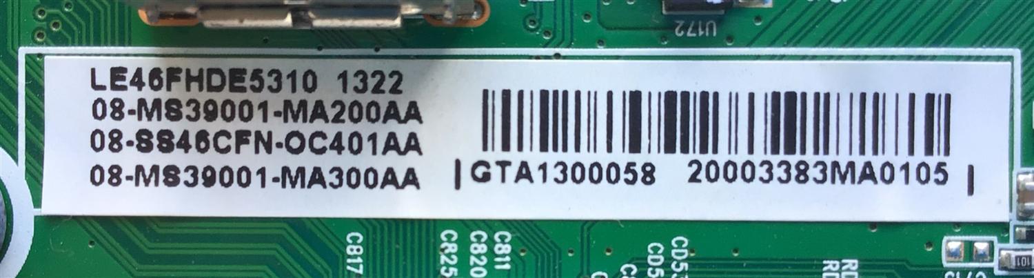 MAIN PARA TV TCL / NUMERO DE PARTE 08-SS46CFN-OC401AA / 40-MS39NA-MAB2HG / 08-MS39001-MA300AA / 08-MS39001-MA200AA / PANEL LVF460NE3L / MODELOS LE46FHDE5310 / LE46FHDE5310TAAA - Imagen 2