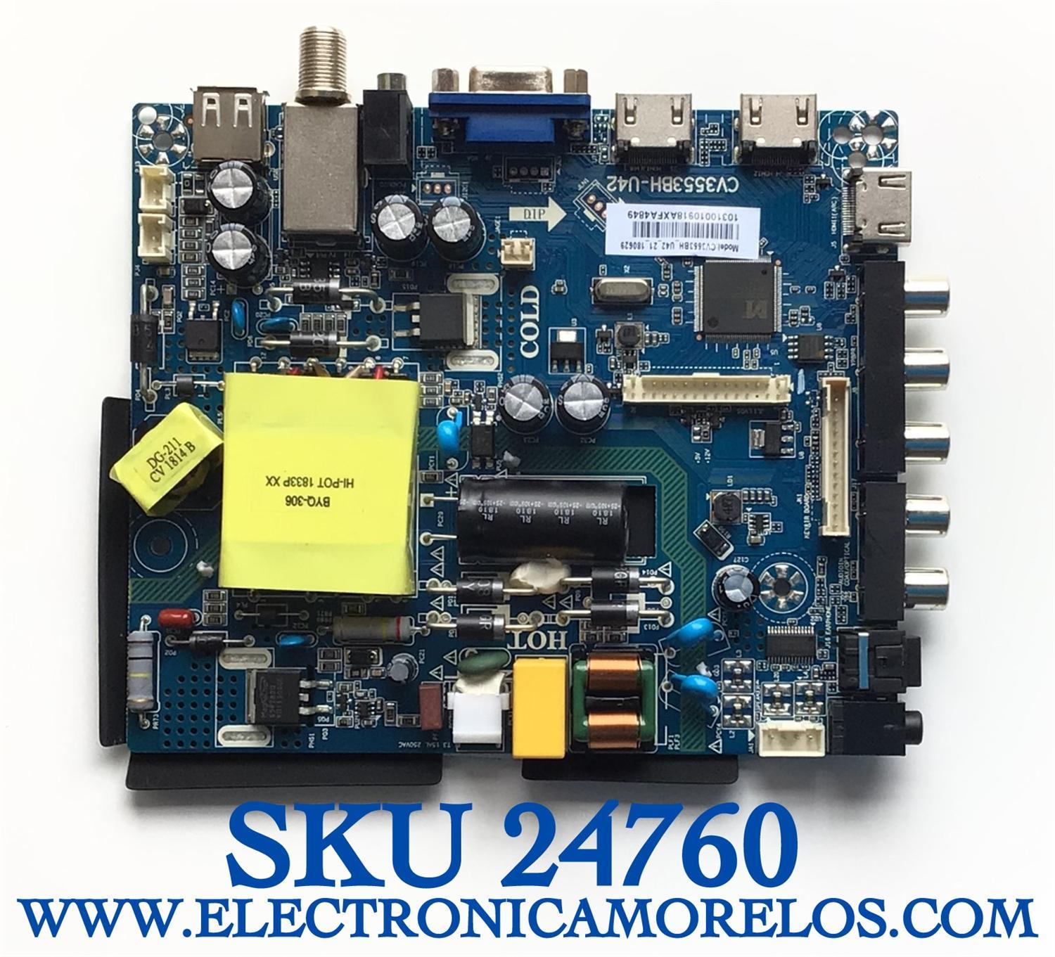 MAIN FUENTE PARA TV WESTINGHOUSE RESOLUCION (1920 x 1080) NUMERO DE PARTE 103100109 / CV3553BH-U42 /  W18147-2-SY  / 10310010918AXFA / PANEL T500-TAF-DLED / DISPLAY CV500U1-T01 / MODELO WD49FB1018