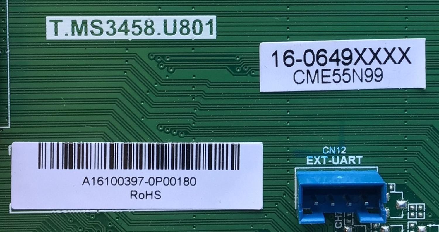 MAIN PARA TV KONCHRIS / NUMERO DE PARTE A16100397 / T.MS3458.U801 / A16100397-0P00180 / 16-0649XXXX / CME55N99 / PANEL LSC550FN18 / MODELO CME55N99 - Imagen 2