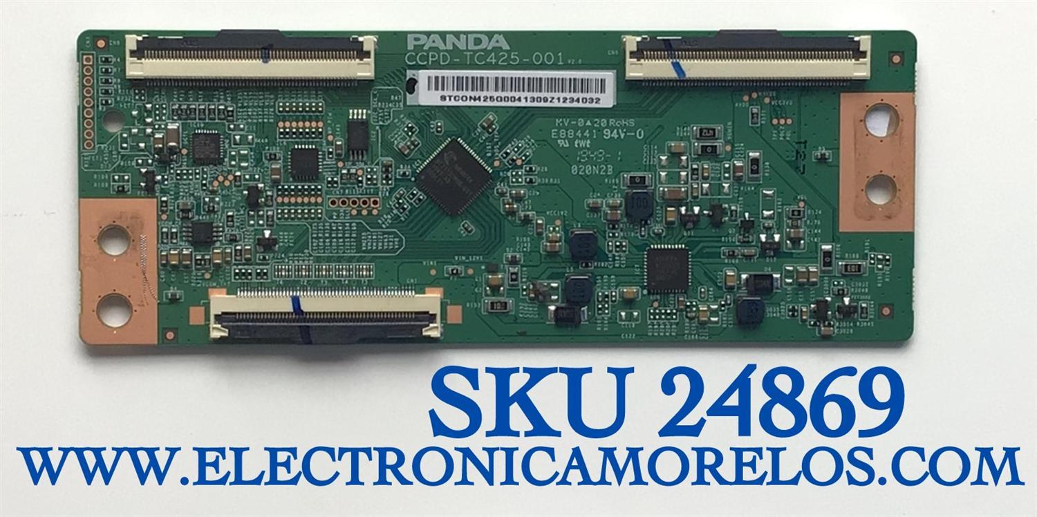 T-CON PARA TV WESTINGHOUSE·ROKU TV HD SMART TV / NUMERO DE PARTE STCON425G-004 / STCON425G004 / CCPD-TC425-001 / E88441 / PANEL CC430LV1D01 / MODELO WR43FX2019 / ((NOTA IMPORTANTE:CHECAR QUE EL PANEL Y MODELO CORRESPONDA CON SU TELEVISION)