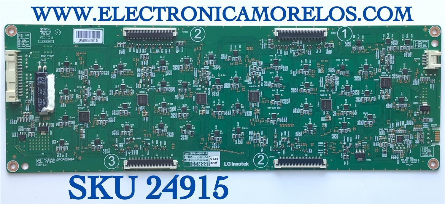 LED DRIVER PARA TV LG NUMERO DE PARTE EBR89829701 / 3PCR02669A / PANEL HC650DAD-SLCAA-2142 / MODELO 65NANO99UNA.AUSWLJR / 65NAN099UNA