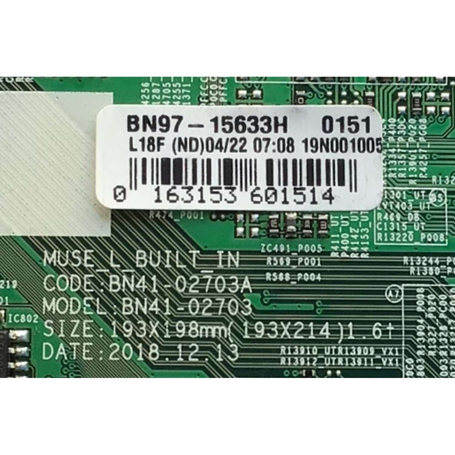 MAIN PARA TV SAMSUNG NUMERO DE PARTE BN94-14115D / BN41-02703A / BN97-15633H / 20190422 / 010201562894 / MODELO UN55RU730DFXZA CA04 / UN55RU7300FXZA - Imagen 3