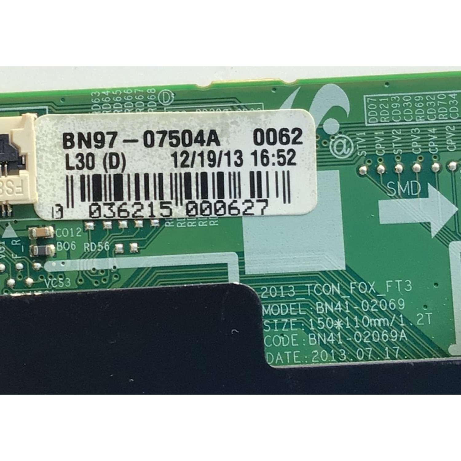 T-CON PARA TV SAMSUNG NUMERO DE PARTE BN95-01130A / BN41-02069 / BN41-02069A / BN97-07504A / BN9501130A / MODELO UN46FH6030FXZA - Imagen 2