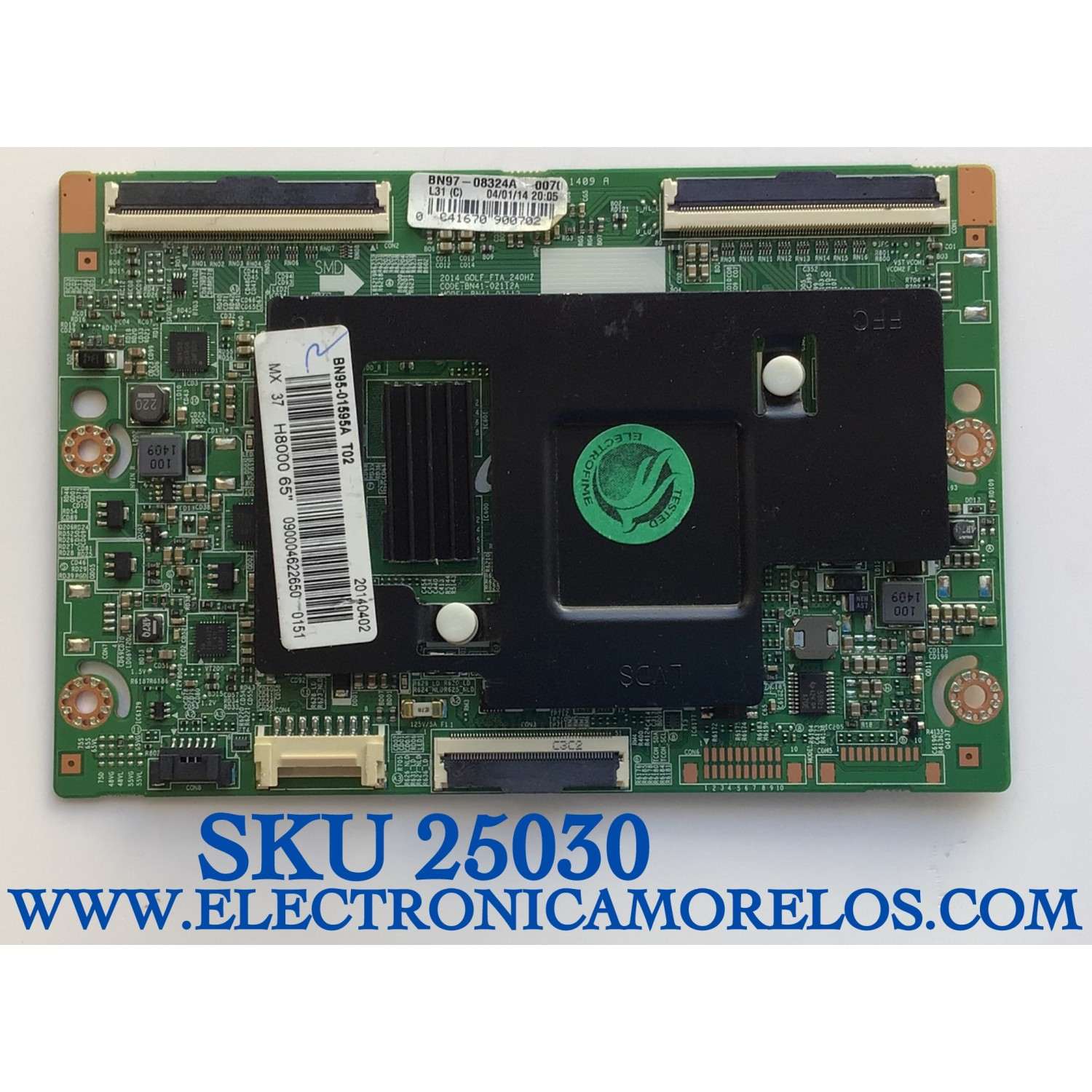 T-CON PARA TV SAMSUNG NUMERO DE PARTE BN95-01595A / BN41-02112A / BN41-02112 / BN97-08324A / BN9501595A / MODELO UN65H8000AFXZA